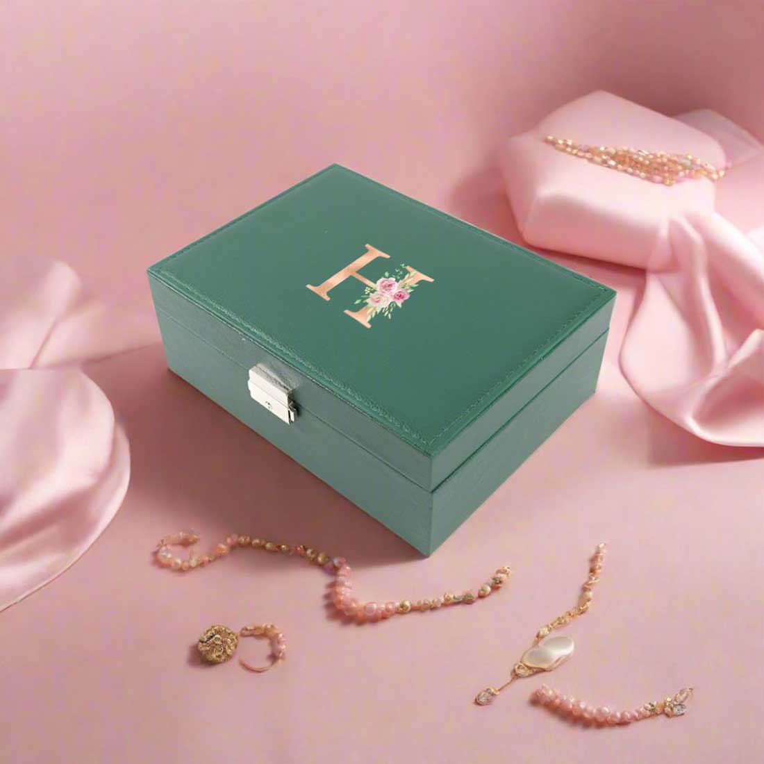 Personalized Jewelry Box Organizer with Initial Monogram – Elegant & Secure Storage Solution - Image 6