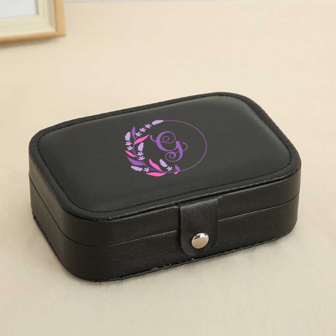 Personalized Jewelry Organizer Pouch for Women Storage Case for Rings Earrings and Pendants - Pink Monogram - Image 10