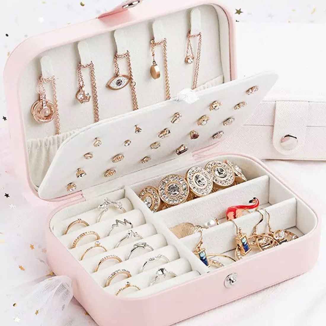 Personalized Jewelry Organizer Pouch for Women Storage Case for Rings Earrings and Pendants - Pink Monogram - Image 6