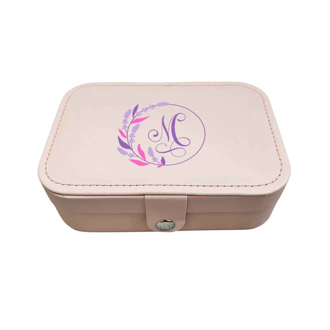 Personalized Jewelry Organizer Pouch for Women Storage Case for Rings Earrings and Pendants - Pink Monogram - Image 7