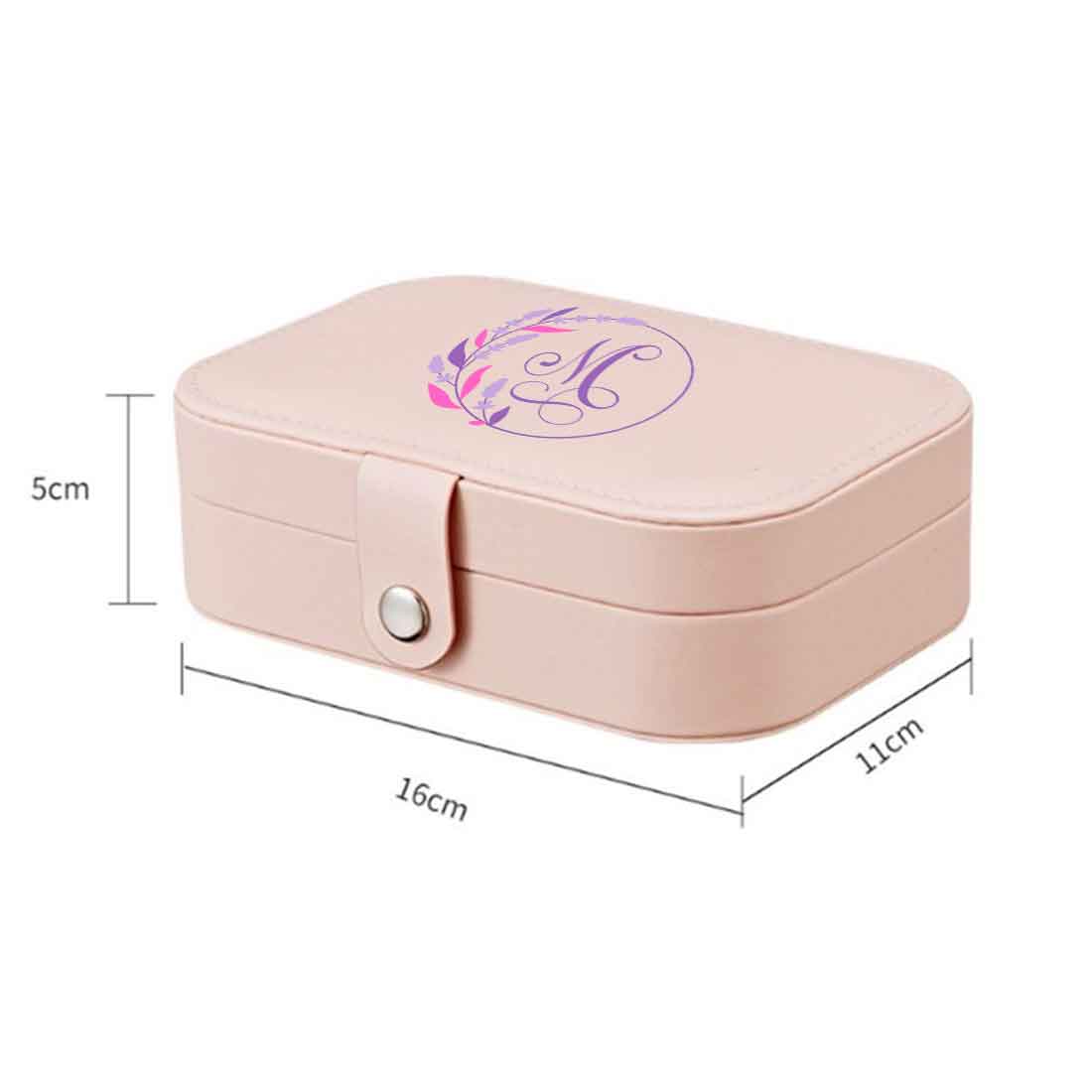 Personalized Jewelry Organizer Pouch for Women Storage Case for Rings Earrings and Pendants - Pink Monogram - Image 8