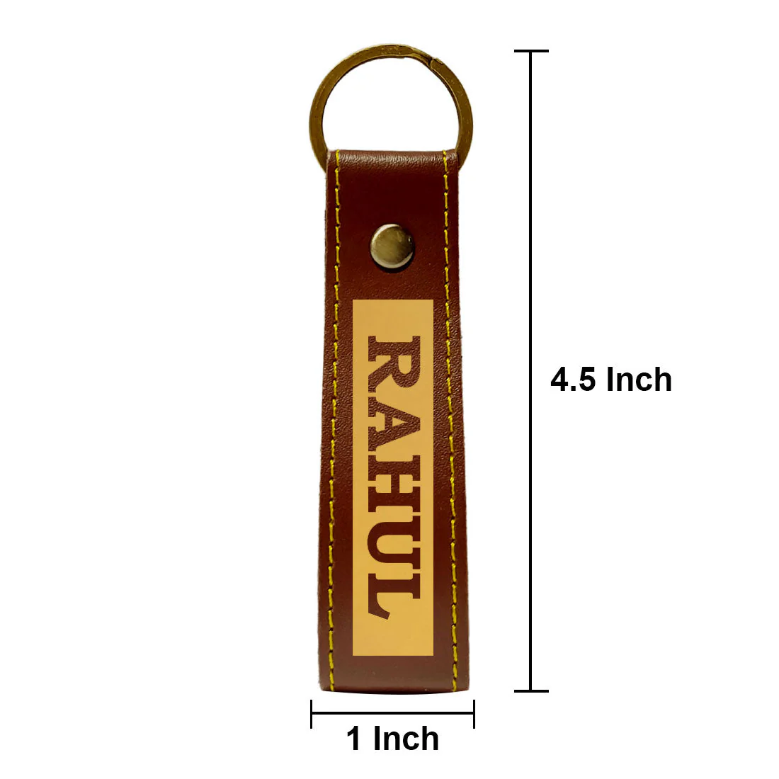 Custom Keychains PU Leather for Car Home Bike Keys - Add Name - Image 4