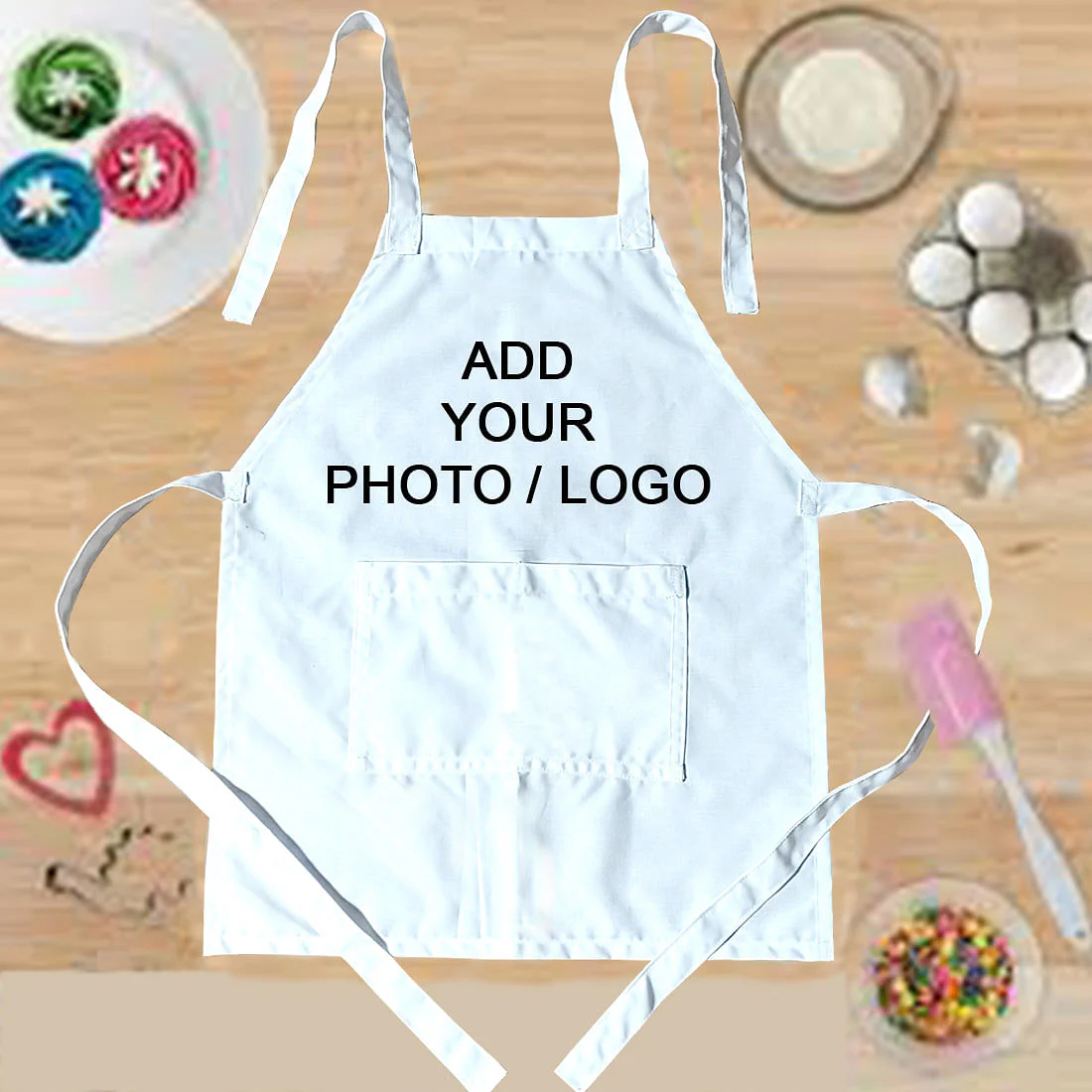 Personalized Kids Chef Apron - Add Your Photo / Logo - Image 3