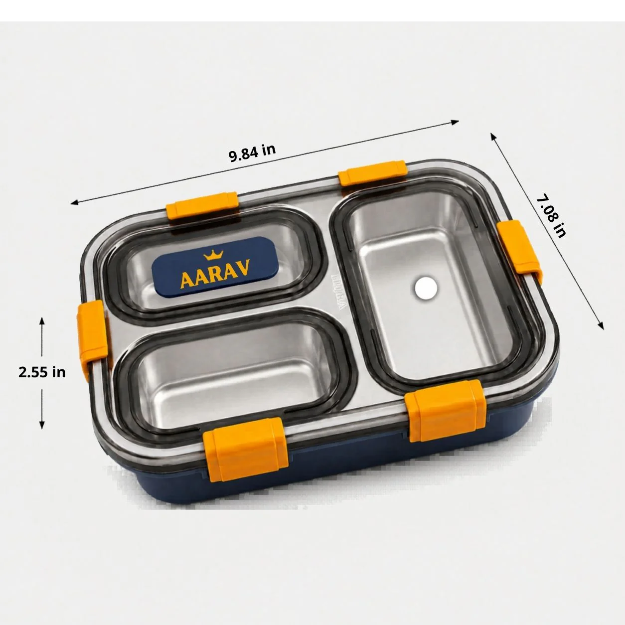 Personalized Kids Stainless Steel Lunch Box – 3-Compartment Leak-Proof - Image 15