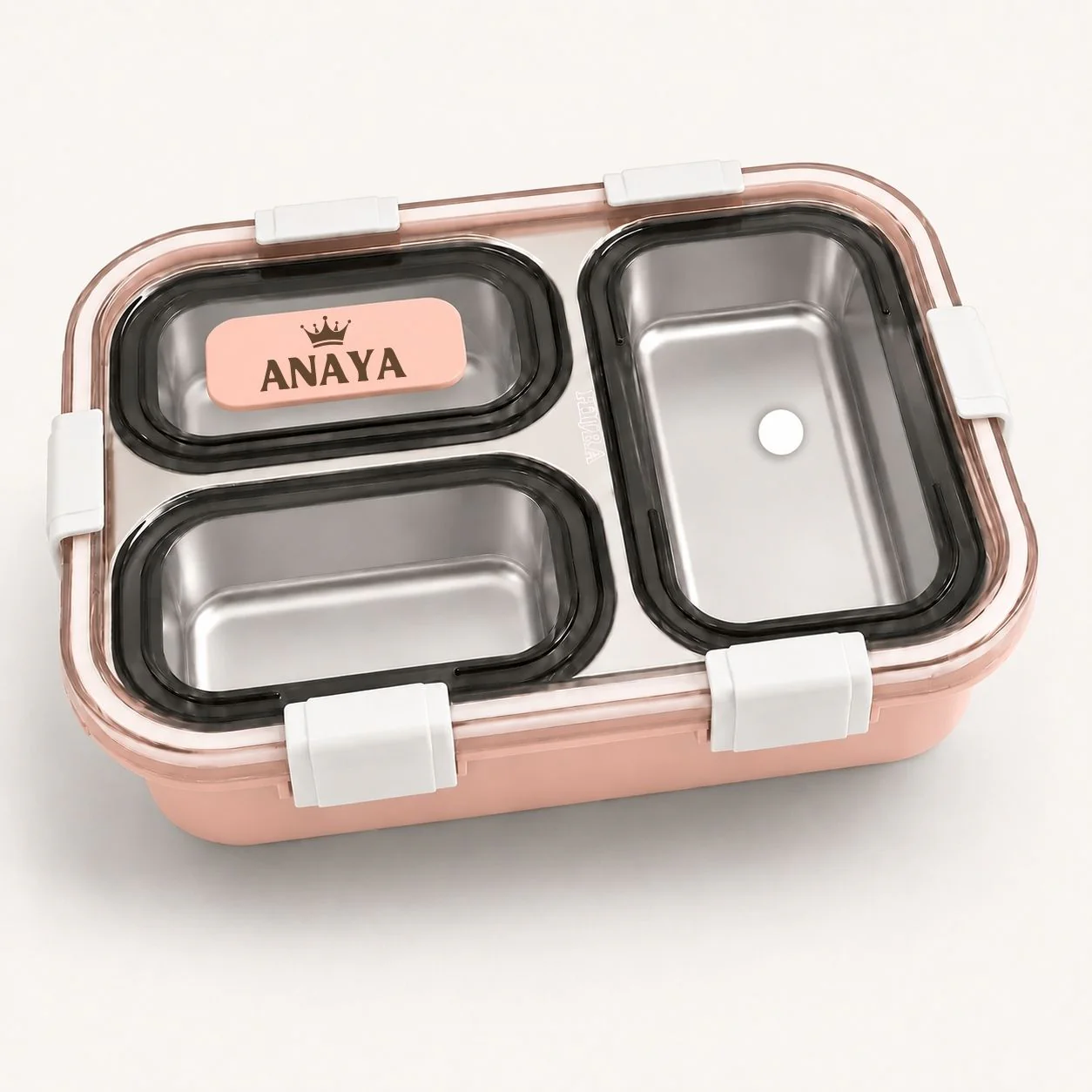 Personalized Kids Stainless Steel Lunch Box – 3-Compartment Leak-Proof - Image 16