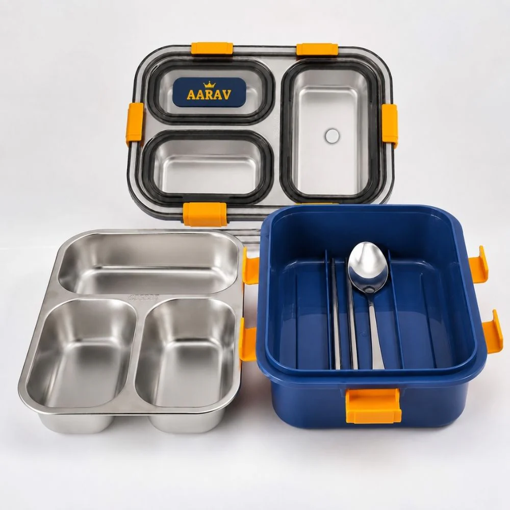 Personalized Kids Stainless Steel Lunch Box – 3-Compartment Leak-Proof - Image 5