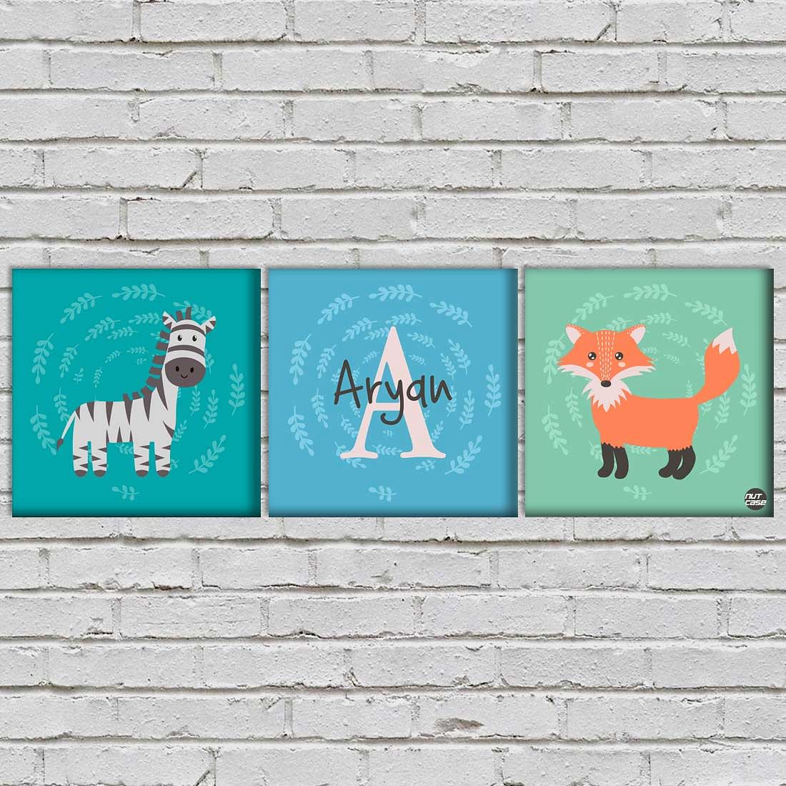Personalized Nursery Wall Art -Zebra and Fox - Image 3