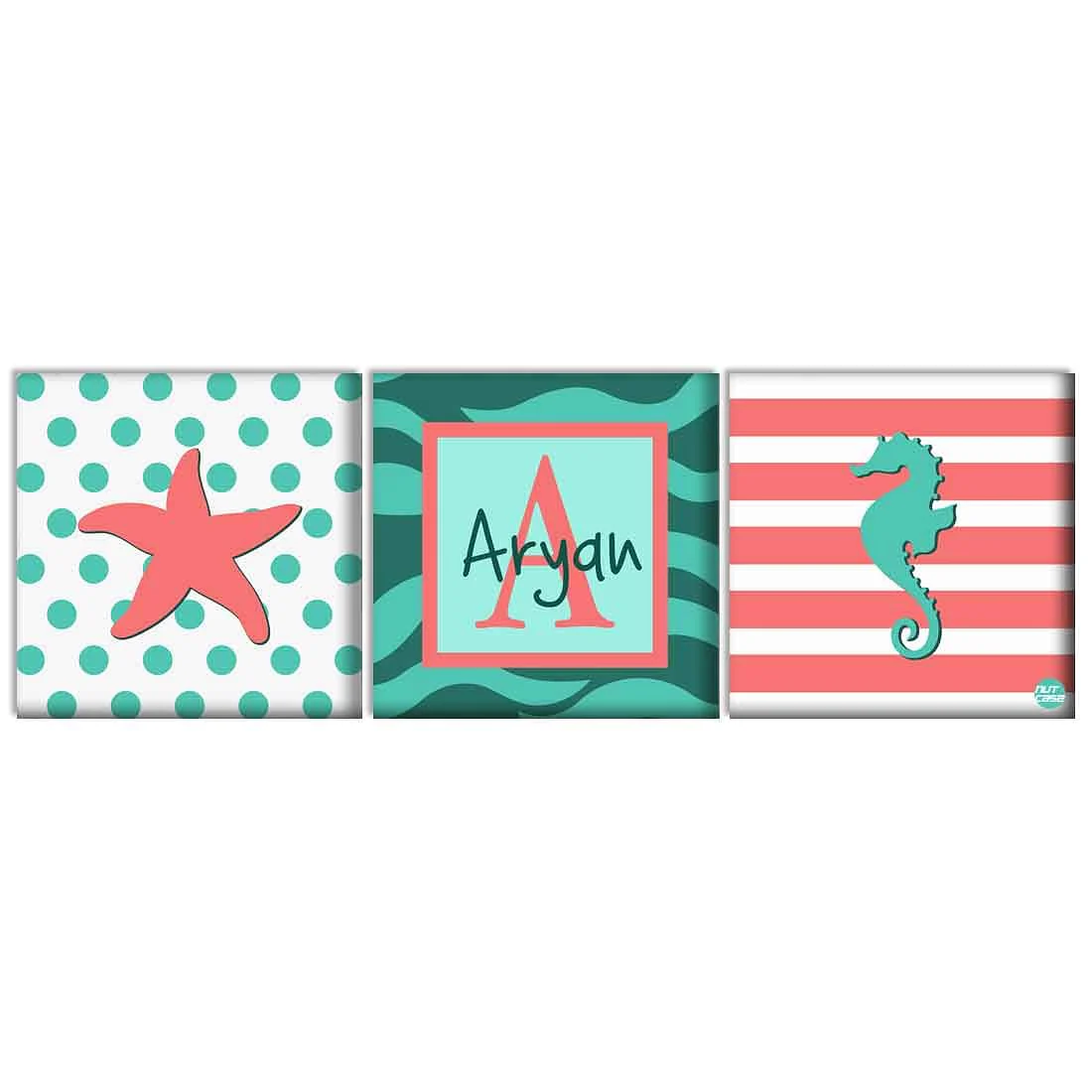 Personalized Nursery Wall Art -Starfish and Seahorse - Image 3