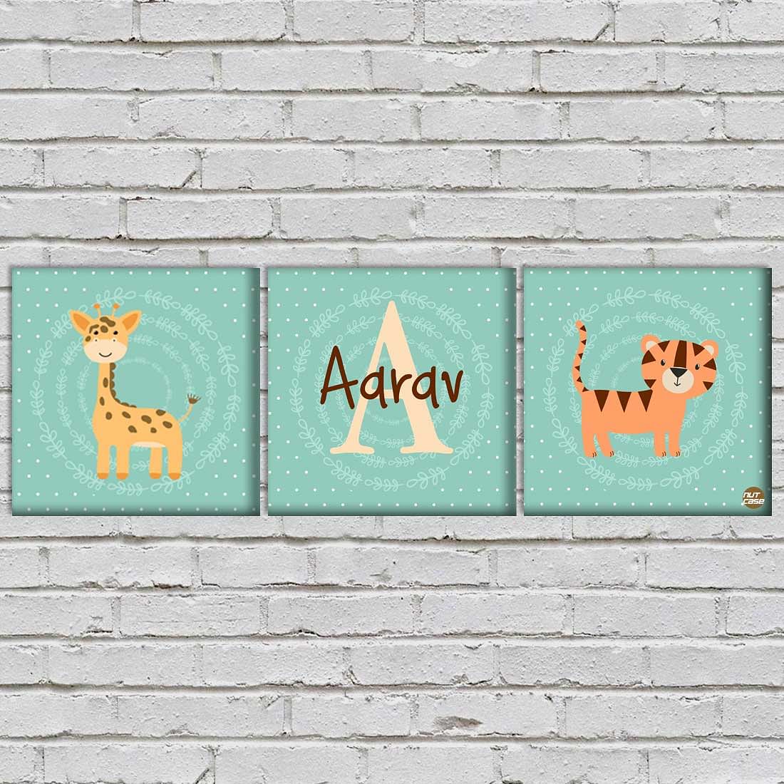 Personalized Nursery Wall Art  -Giraffe and Tigar - Image 2