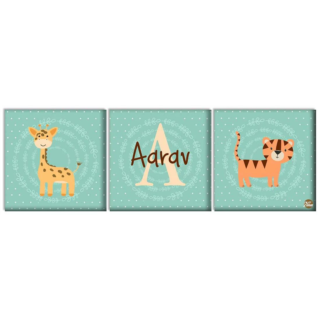 Personalized Nursery Wall Art  -Giraffe and Tigar - Image 3