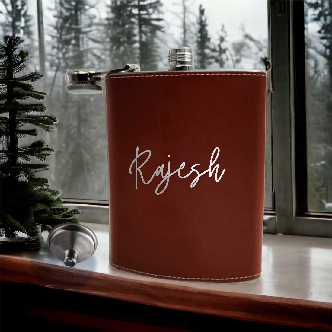 Personalized Leather Hip Flask With Name Stylish Alcohol Flasks - Image 4