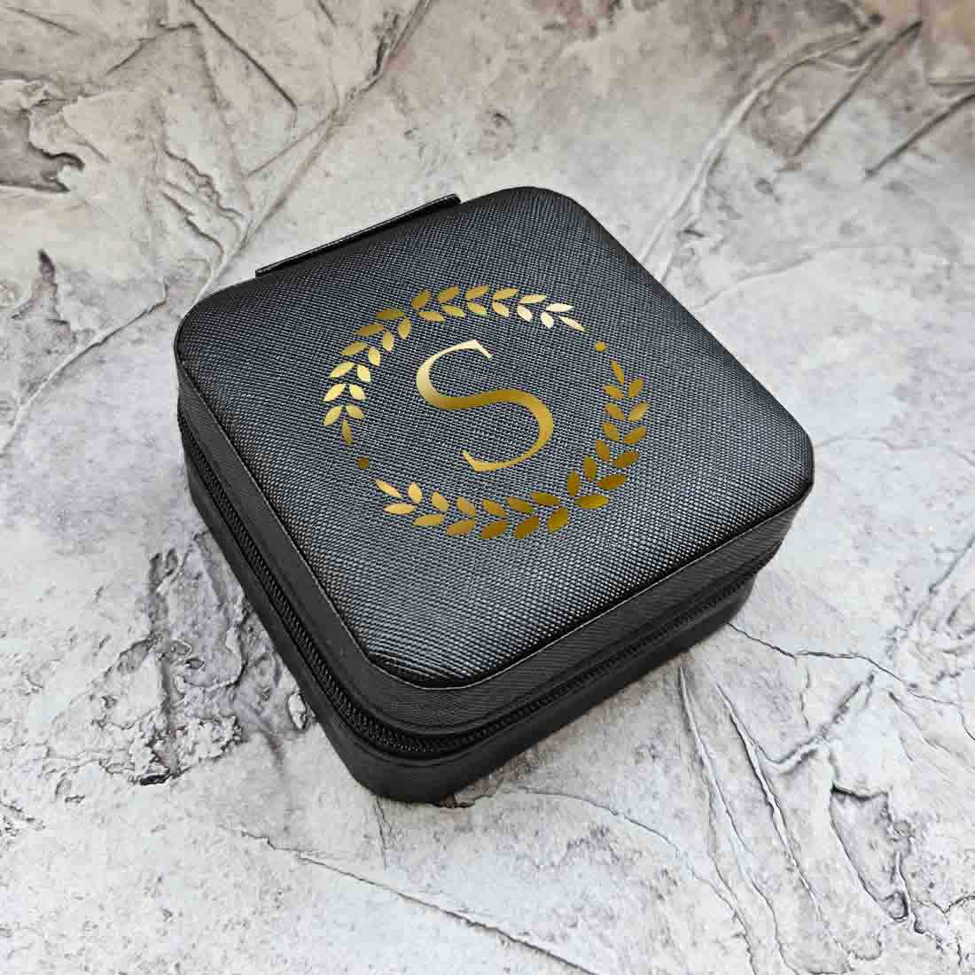 Personalized PU Leather Jewelry Box for Gift Storage Box Organiser Case with Rings Earrings Slots - Image 6