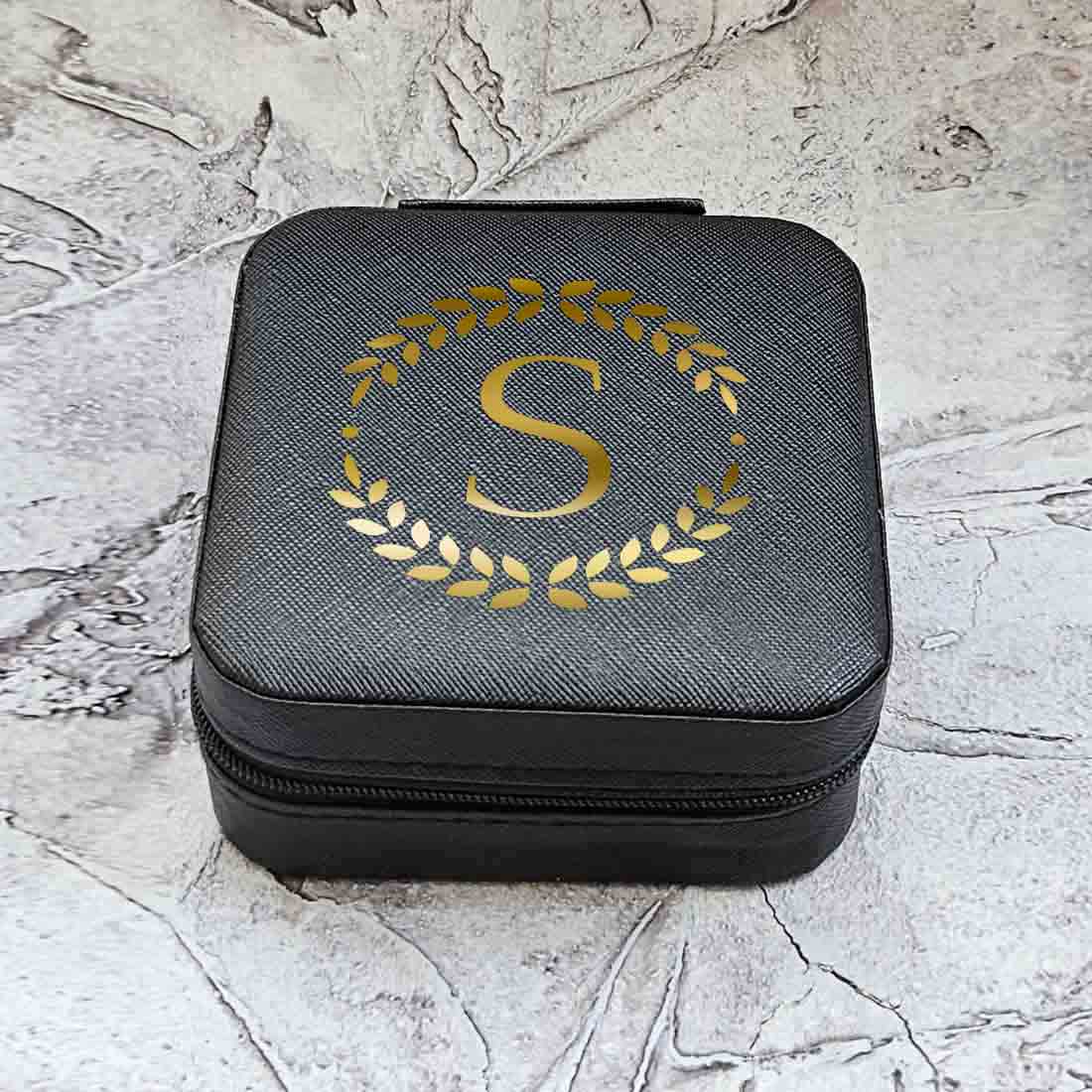 Personalized PU Leather Jewelry Box for Gift Storage Box Organiser Case with Rings Earrings Slots - Image 7