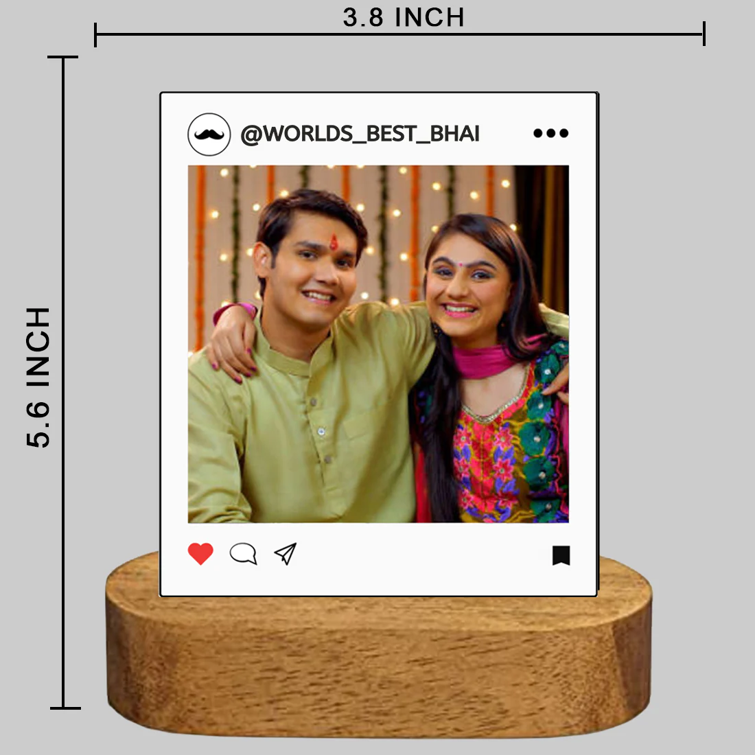 Personalized LED Lamp for Brother – Rakhi Gift 2025 | Unique Raksha Bandhan Gift Idea | Acrylic Night Light with Photo | Table Decor Lamp for Bhai - Image 3