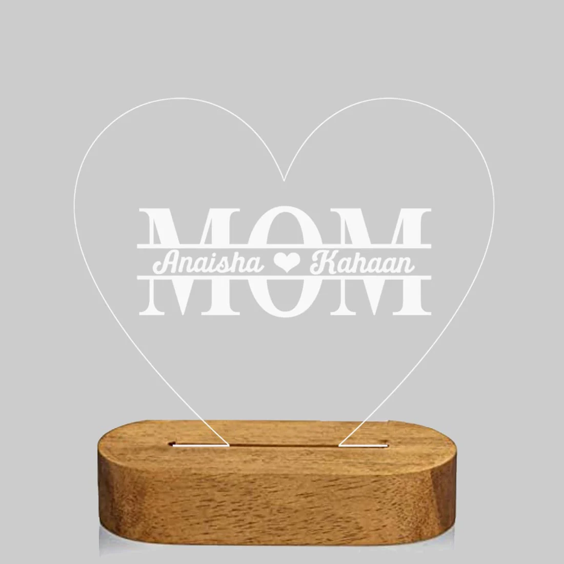 Personalized LED Lamp for Mom Gift Ideas - Heart - Image 3