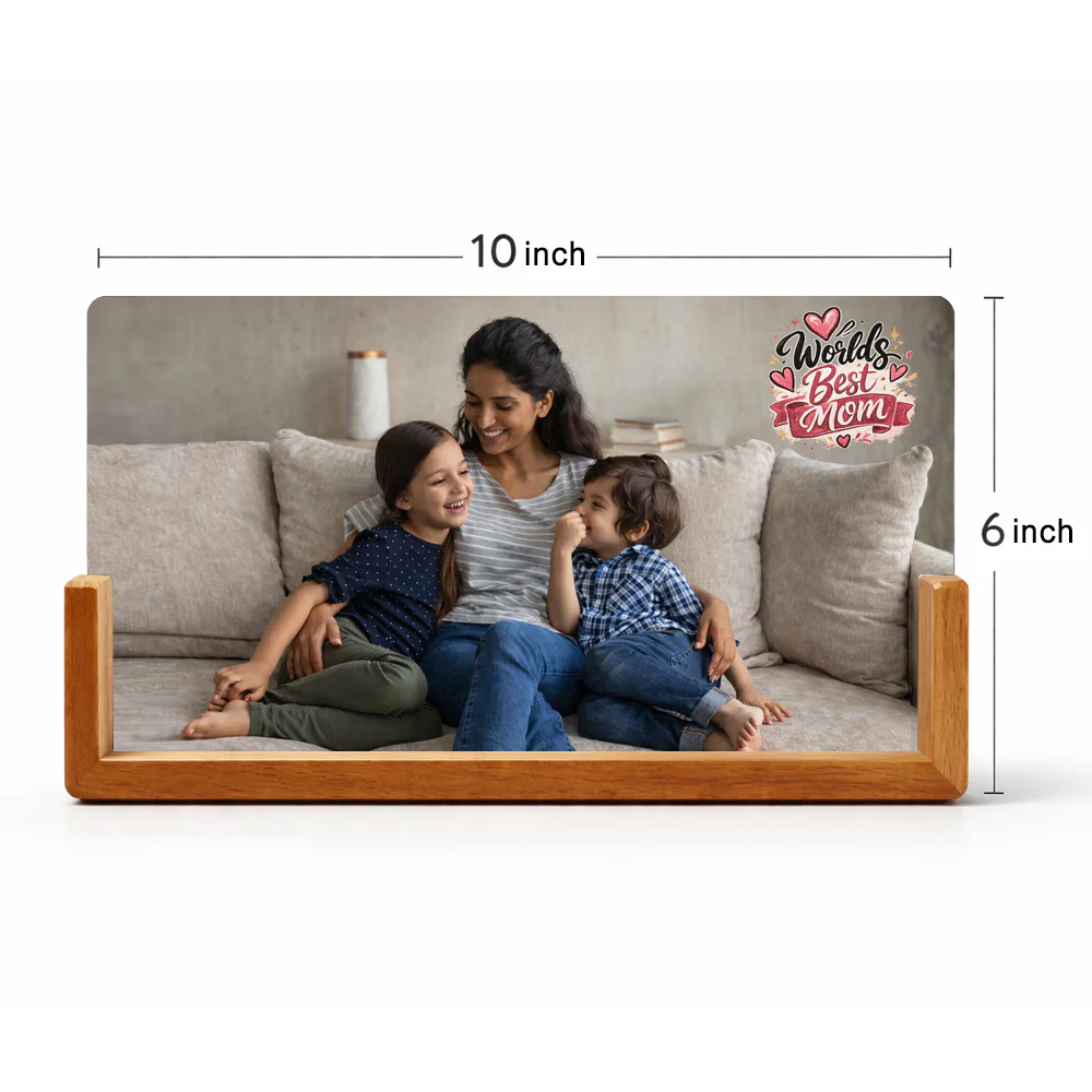 Personalized LED Photo Lamp for Mom – Premium Acrylic Photo Lamp with Wooden Base - Image 3