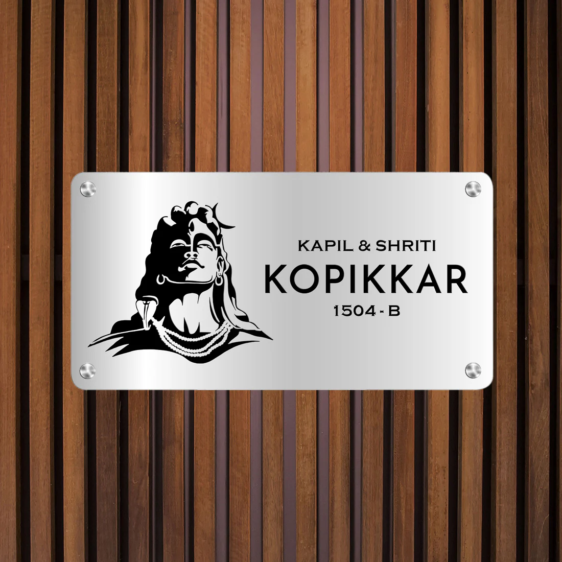 God Name Plate Lord Shiva Nameplate for Home, Bungalows & Flats-16x7"