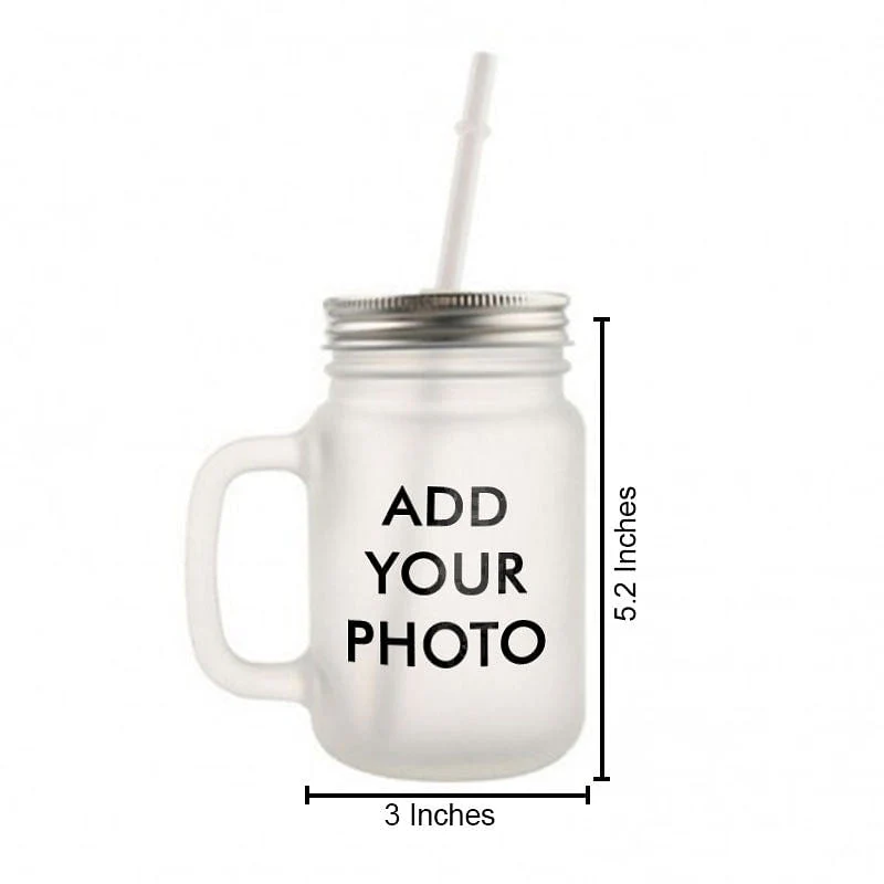 Personalized Mason Jar With Image Text- Add Your Photo - Image 3