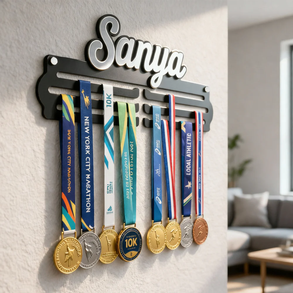 Personalized Medal Hanger with Name for Wall – Premium Medal Display Holder - Image 2