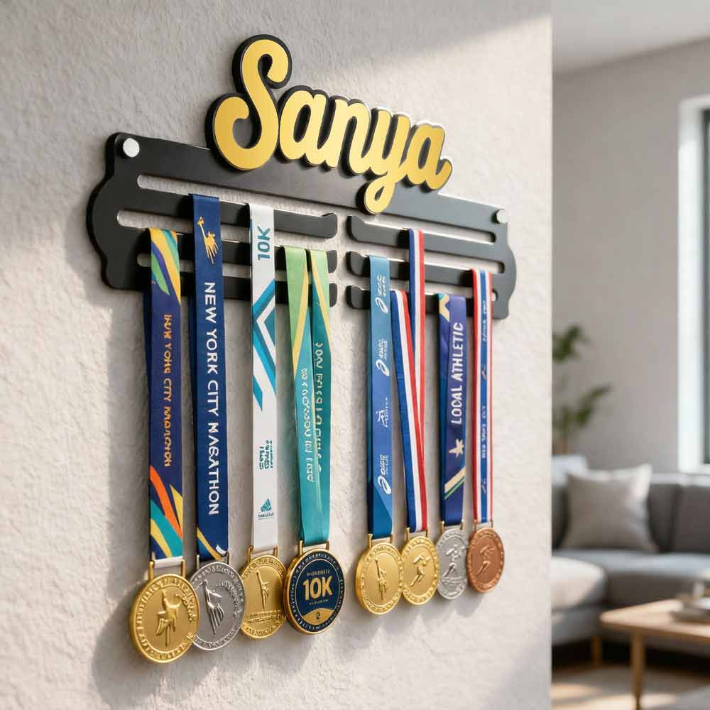 Personalized Medal Hanger with Name for Wall – Premium Medal Display Holder - Image 5