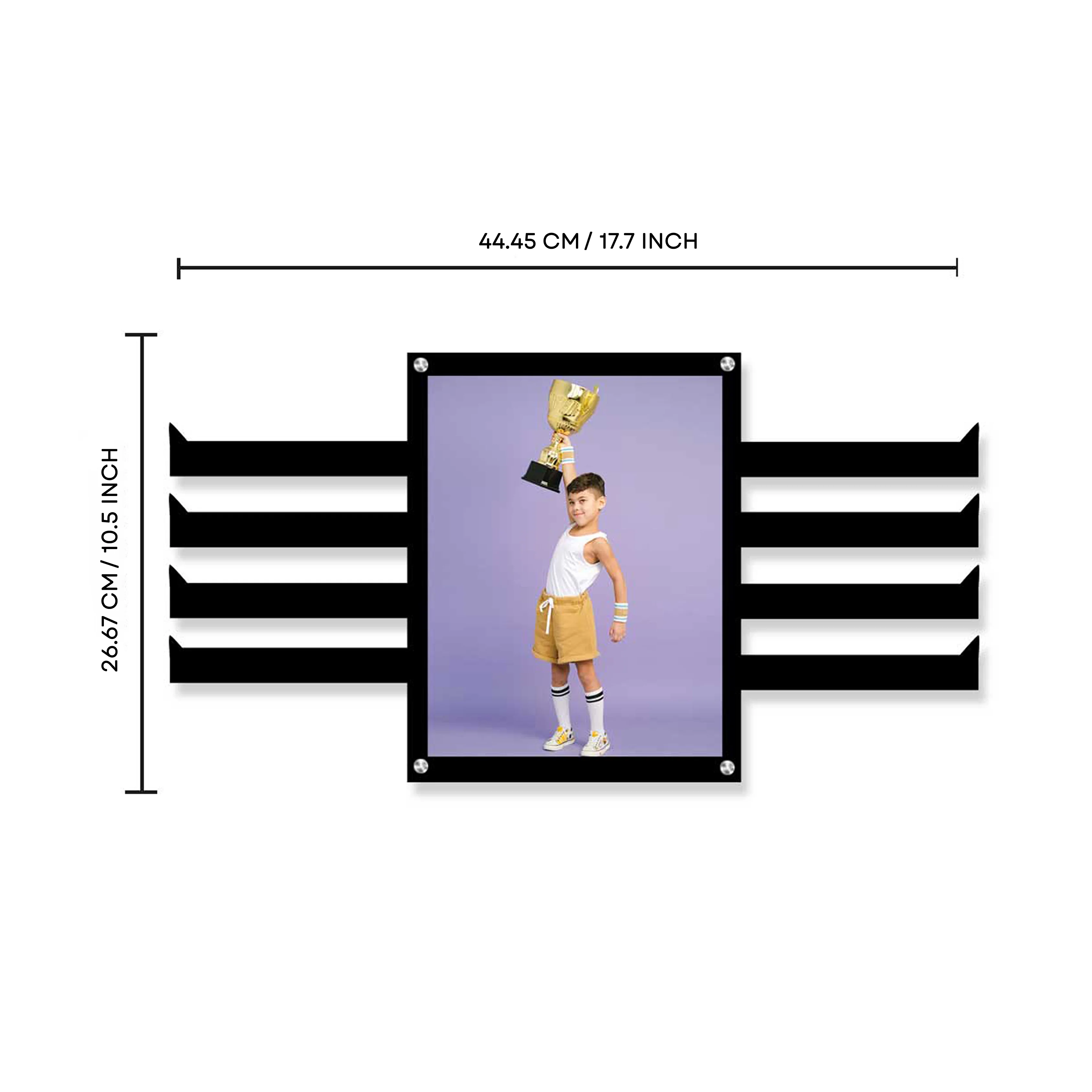 Metal Medal Holder with Photo Custom Hanger for Medals- Showcase your Achievements - Image 3