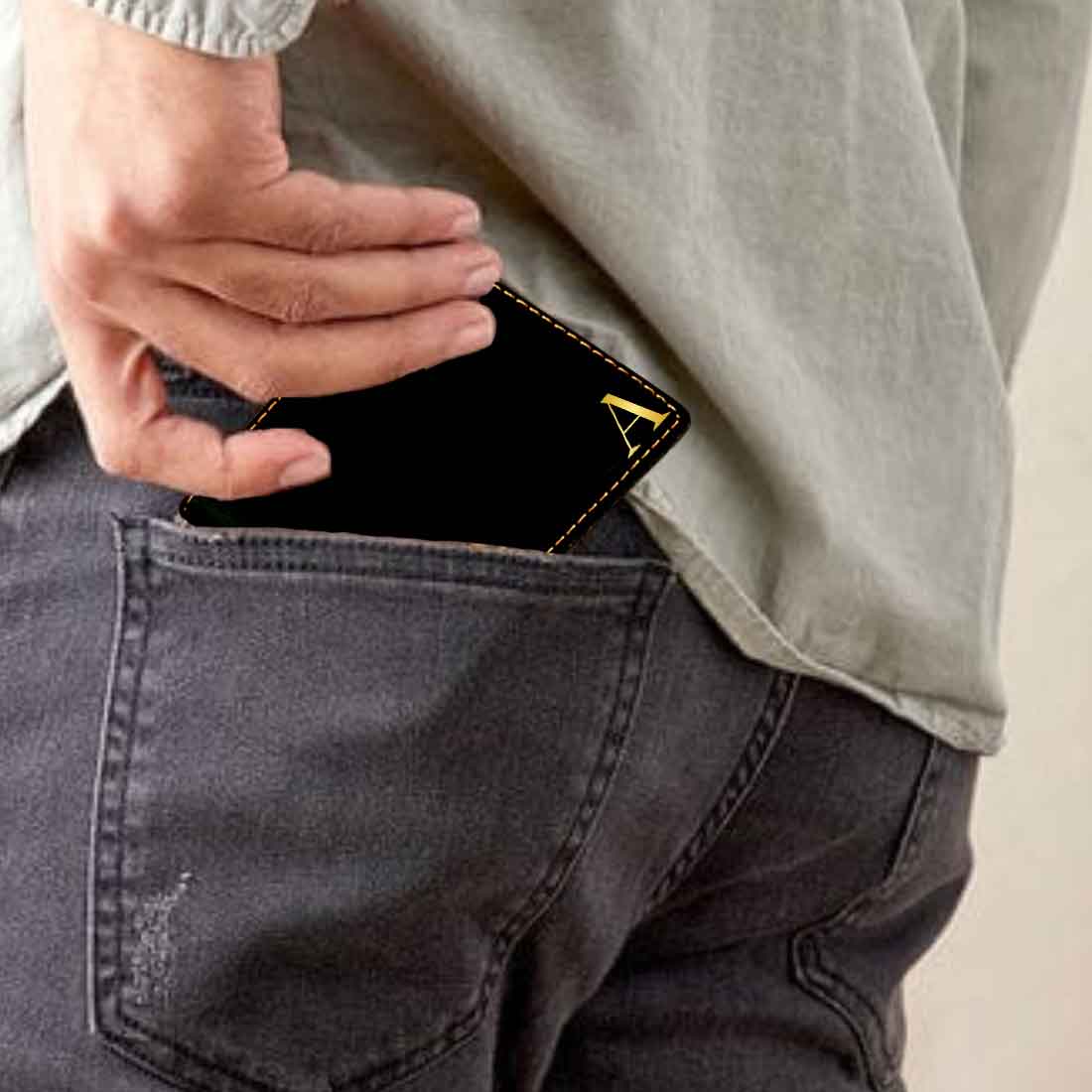 Personalized Wallets for Him Faux Leather Gents Purse - Monogram - Image 3