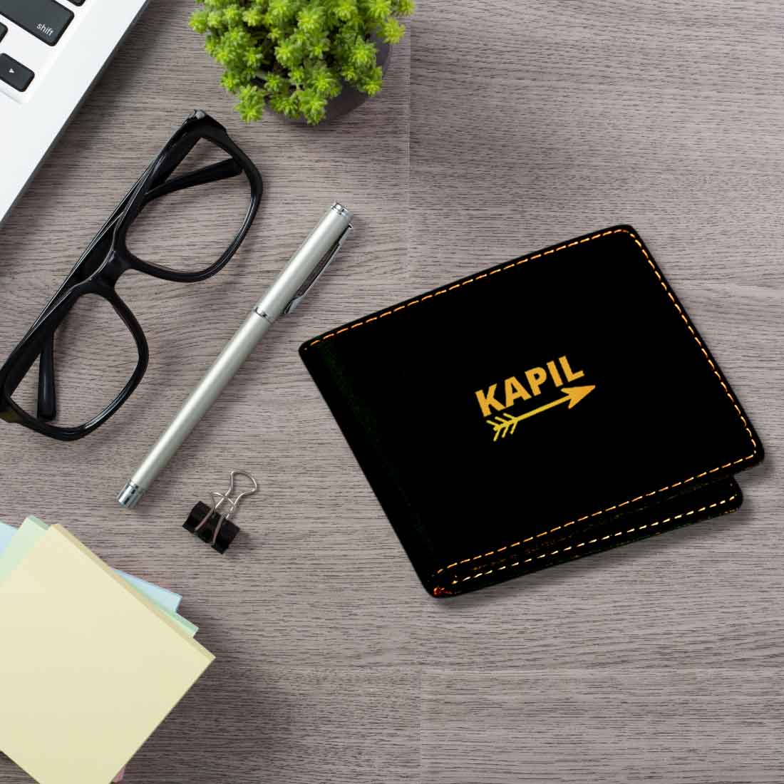Customized Wallets With Name for Men Faux Leather Gents Purse - Arrow - Image 2