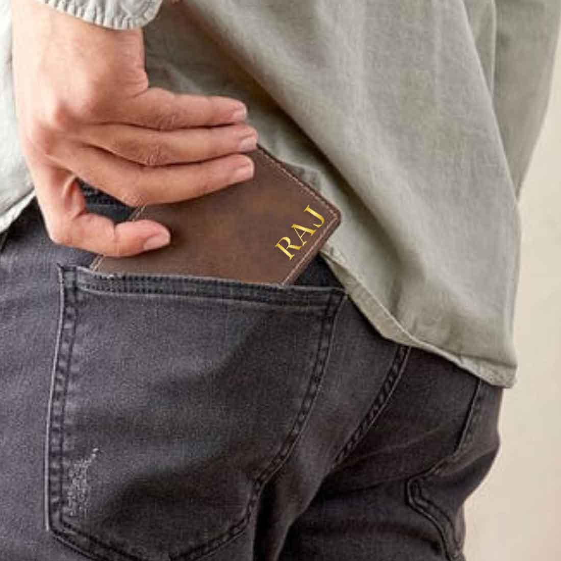 Personalized Mens Wallet With Name Printed for Gents Purse - Image 3