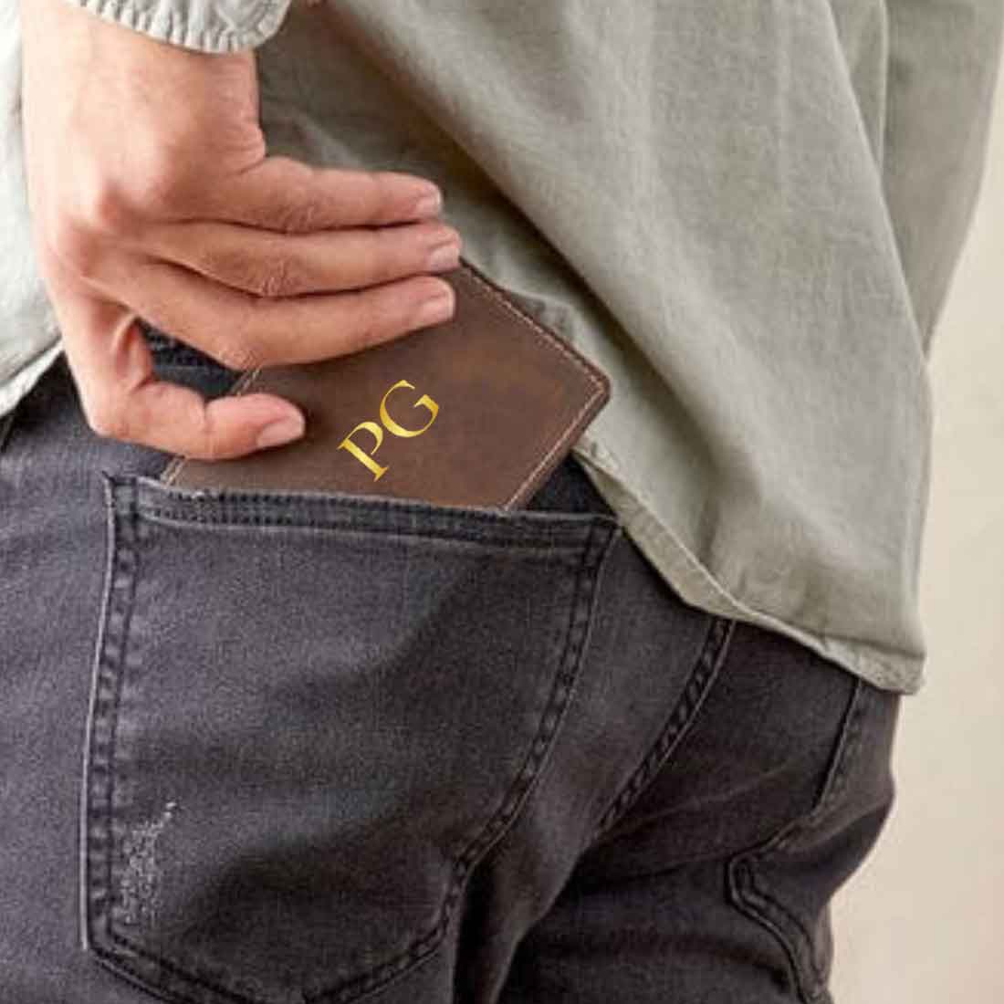 Personalised Wallet for Men Anniversary Gifts - Initials - Image 3