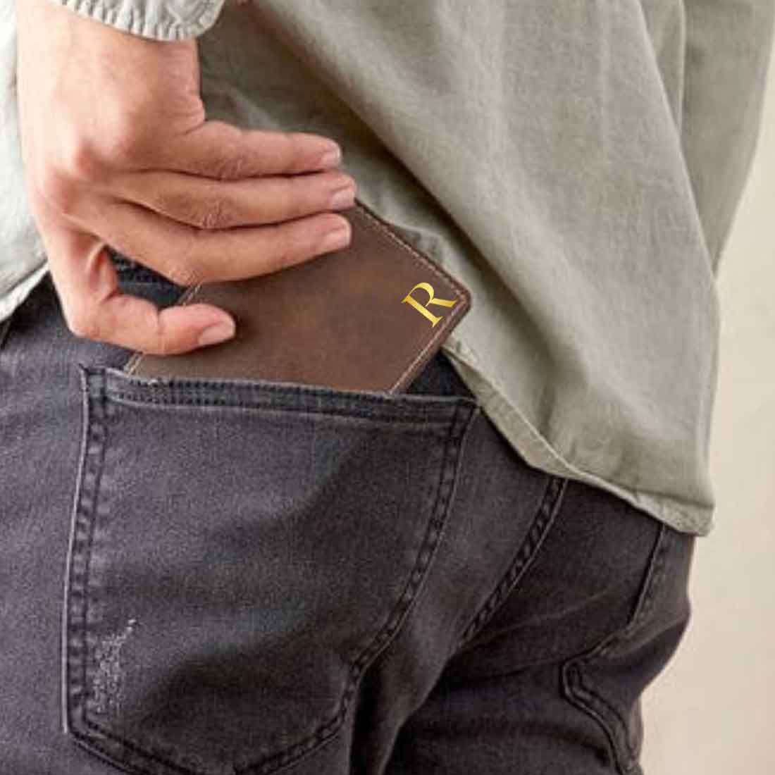 Customized Purse for Men Faux Leather Gents Wallet - Monogram - Image 3