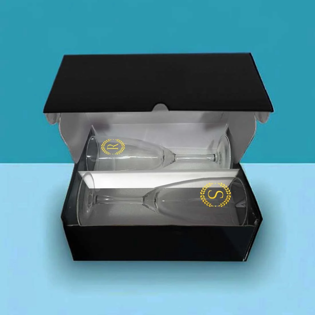 Custom Champagne Flute Glass Personalized Mimosa glasses - Monograms Elegant - Image 12