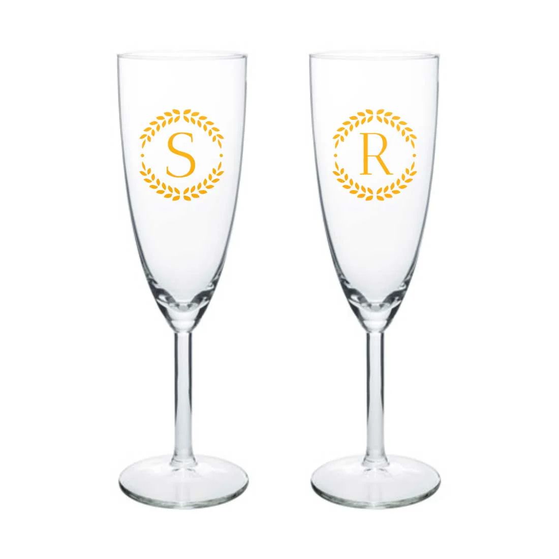 Custom Champagne Flute Glass Personalized Mimosa glasses - Monograms Elegant - Image 7