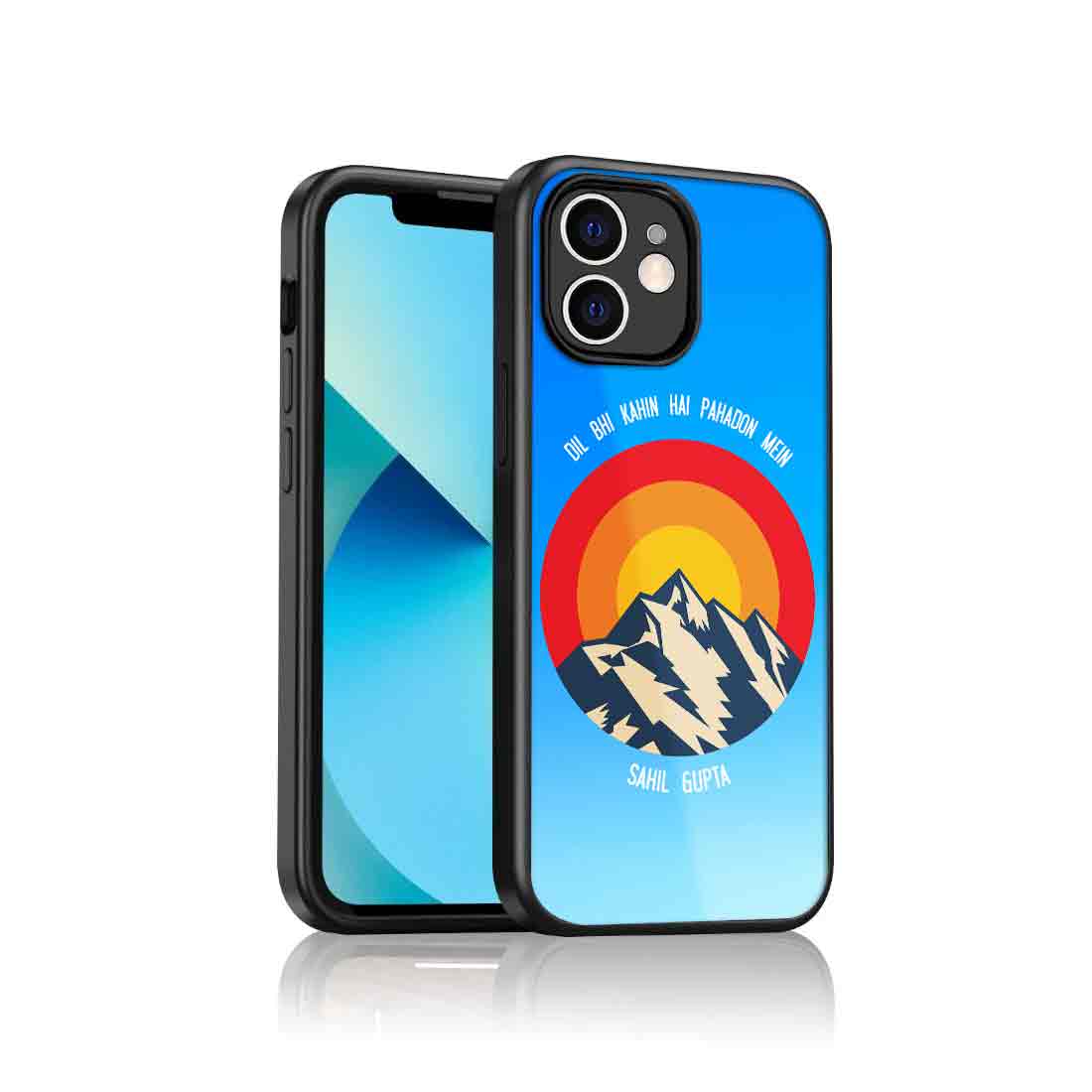 Personalized Mobile Back Cover IPhone 12 Mobile Covers Design With Name - Adventure Mountains