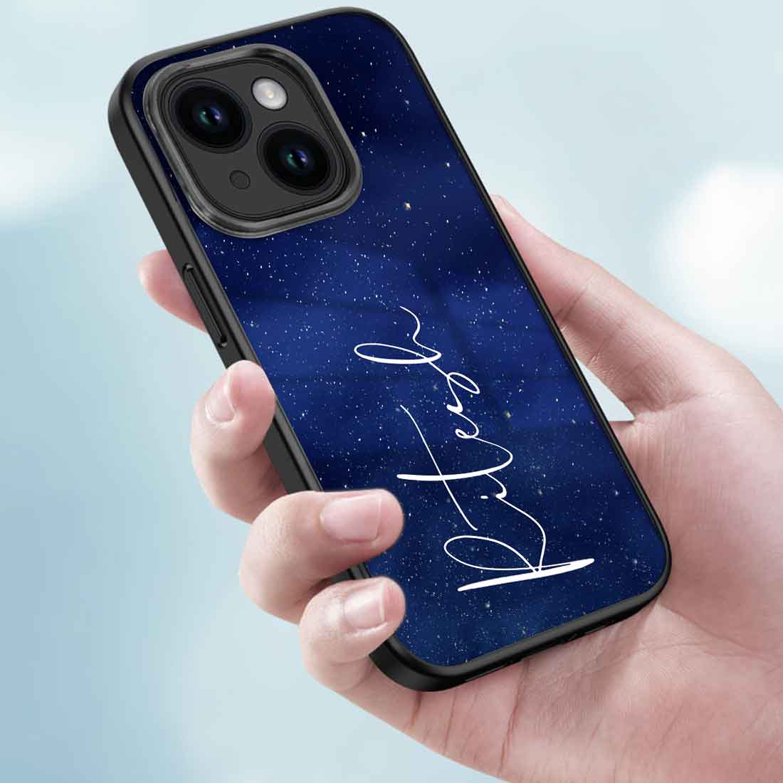 Personalized Mobile Cover iPhone 14 Case With Calligraphy Name - Stars - Image 3
