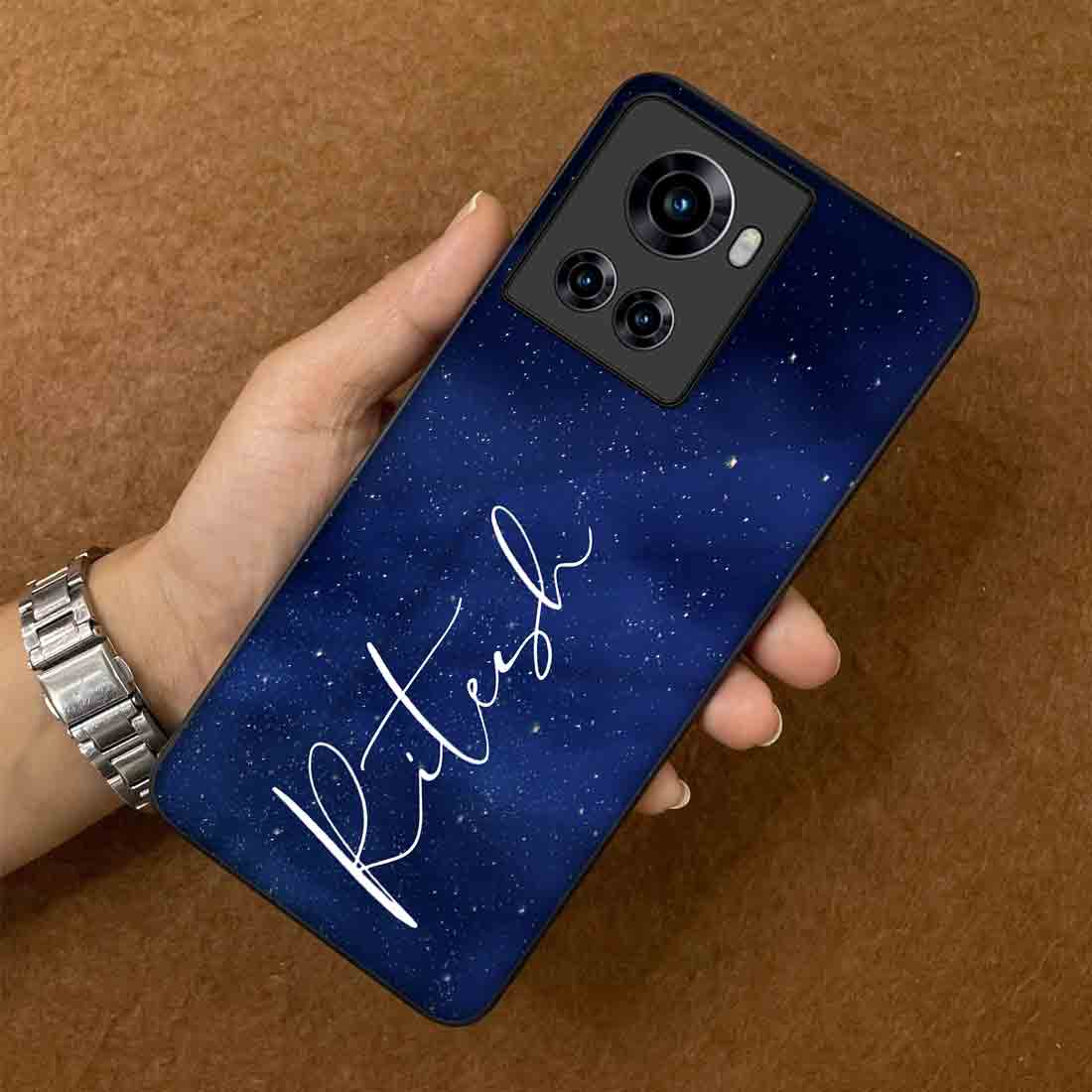 Personalized Mobile Cover Oneplus 10R Backcover Case With Calligraphy Name - Stars - Image 3