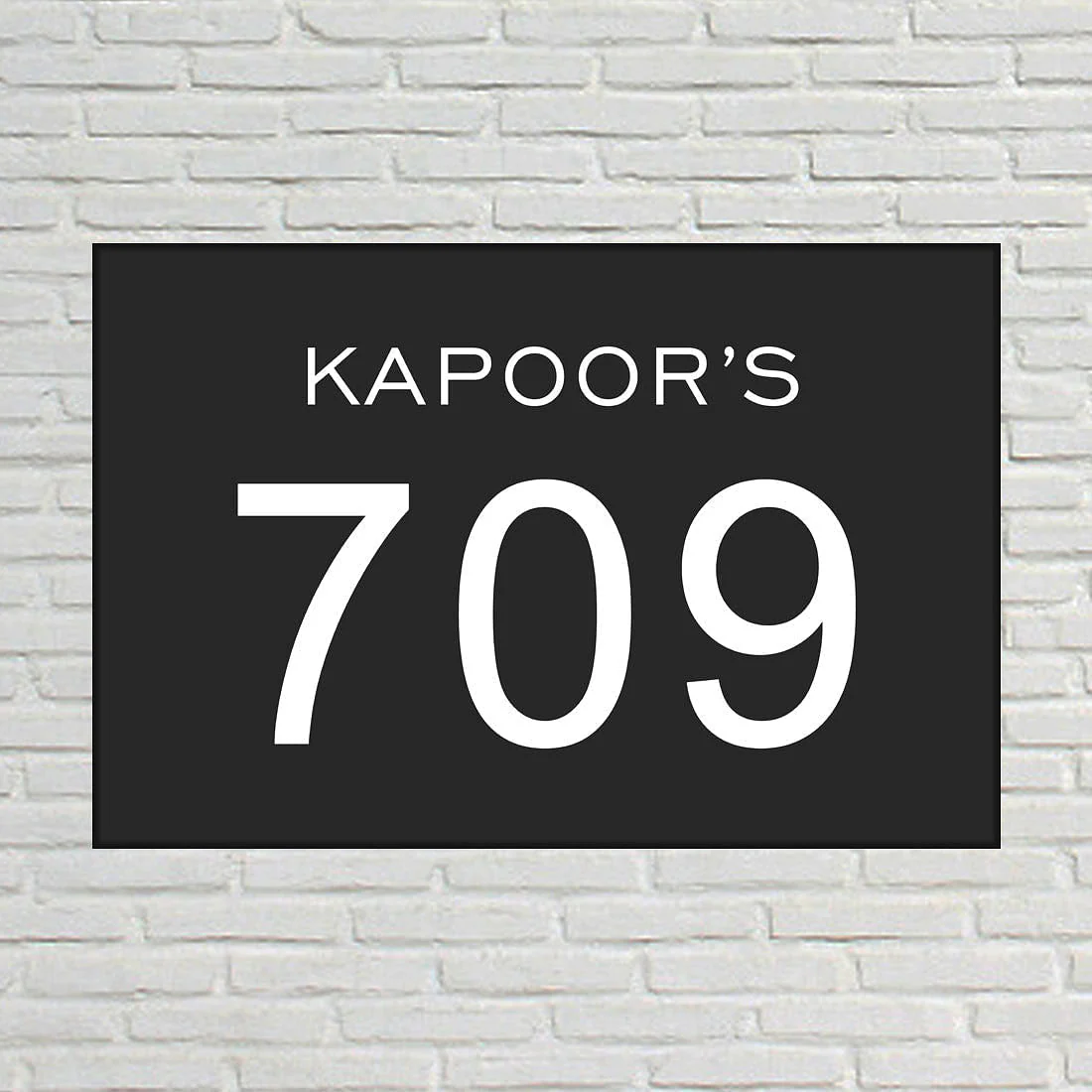 Modern House Name Plate Design Personalized - Black