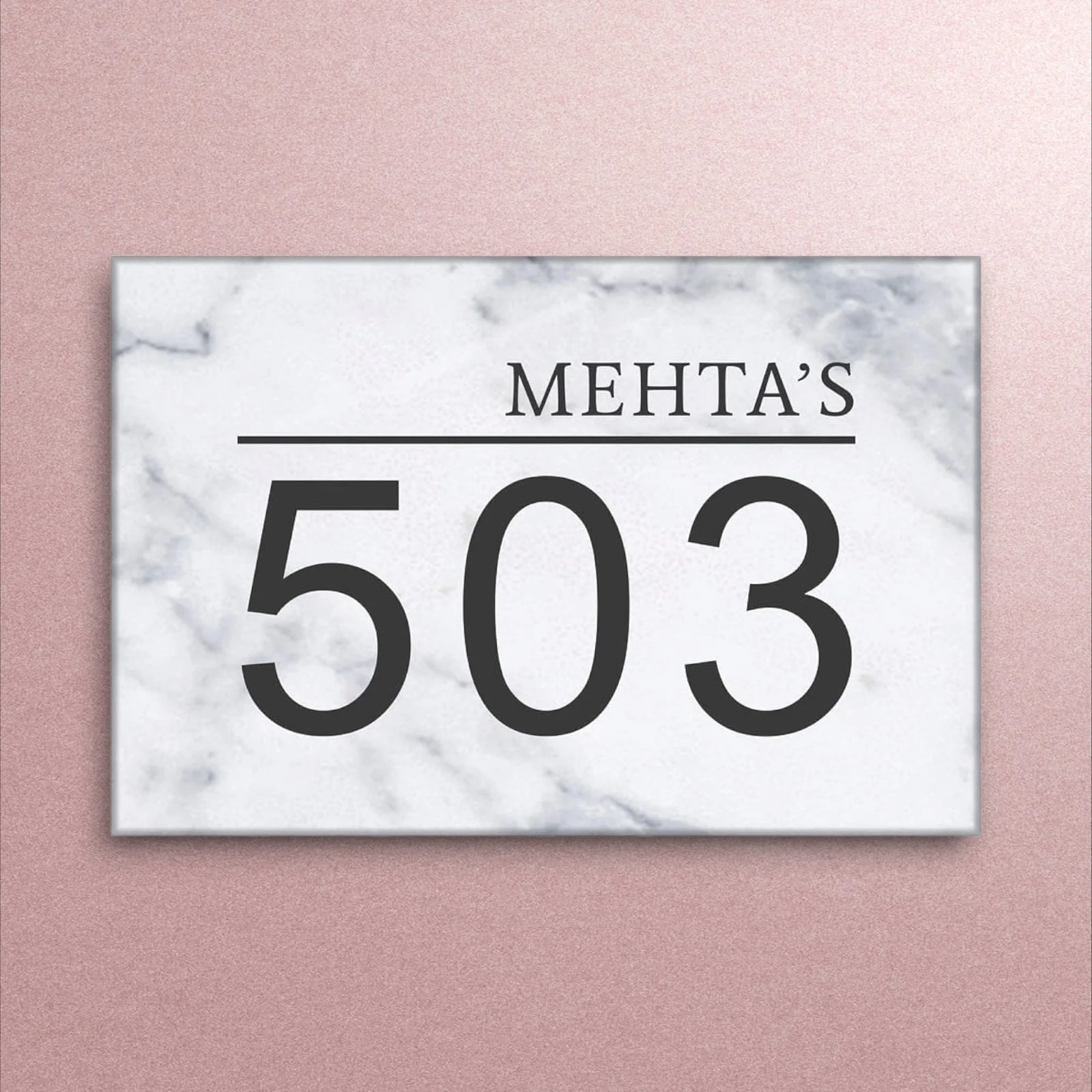 Customized Elegant Name Plate for Door - White Classic