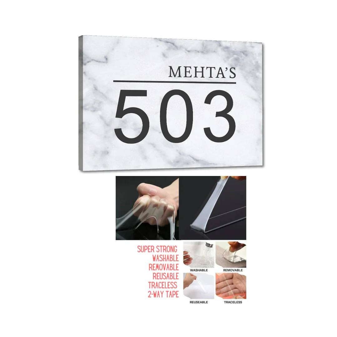 Customized Elegant Name Plate for Door - White Classic - Image 8