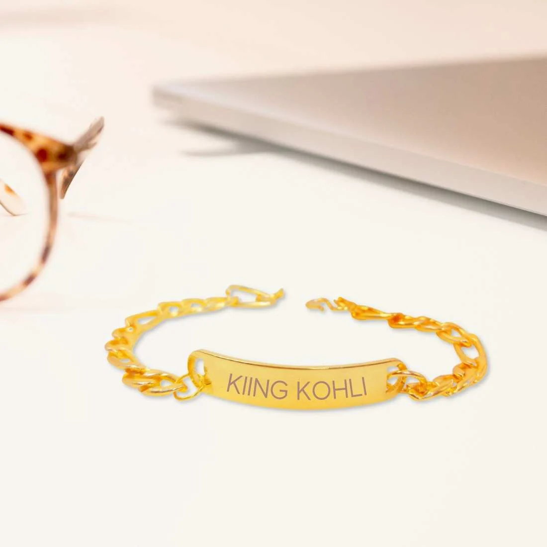 Personalized Name Bracelet for Men Engraved Name - Black Rhodium/Gold Plated - Add Name - Image 7