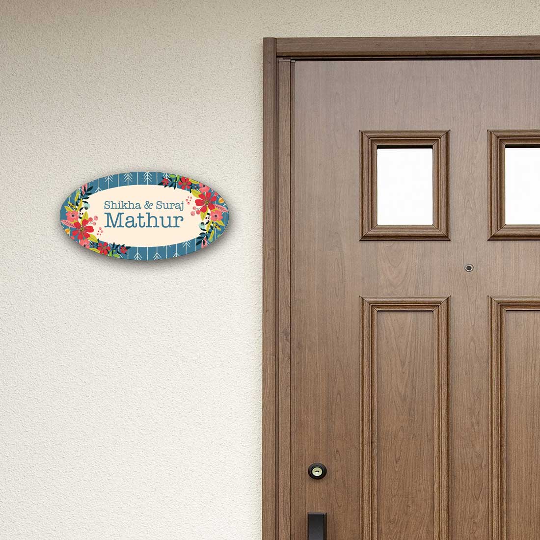 Personalized Oval Name Plate for Flats Bungalows Villas - Floral Vibes - Image 4