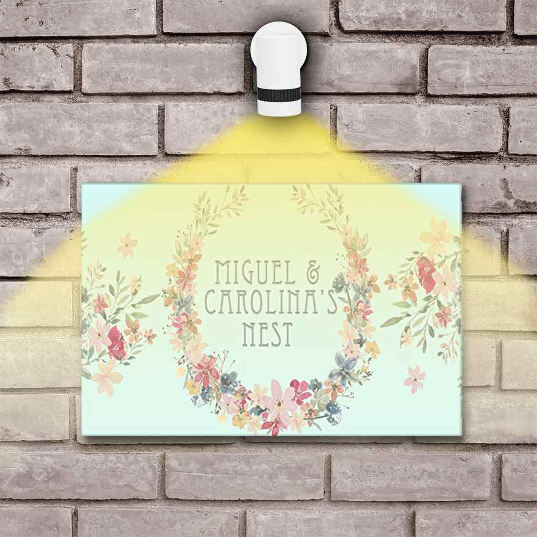 New Personalized Home Name Plate - Floral Ring - Image 2