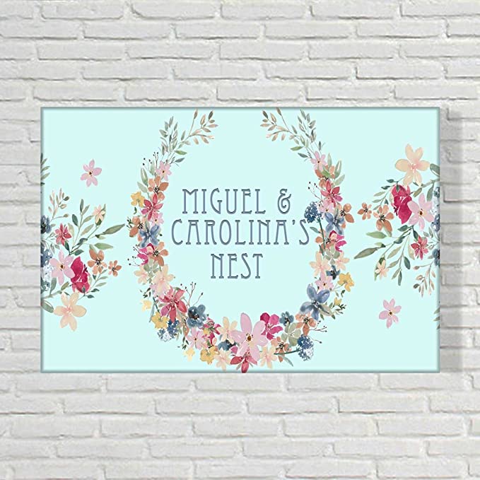 New Personalized Home Name Plate - Floral Ring - Image 3