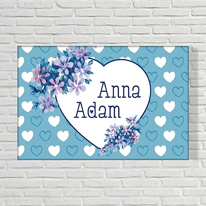 Designer Personalize Door Name Plate - Sweet Blue Hearts - Image 2