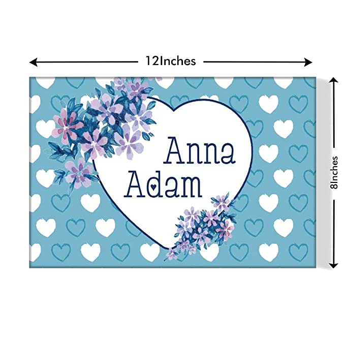 Designer Personalize Door Name Plate - Sweet Blue Hearts - Image 3