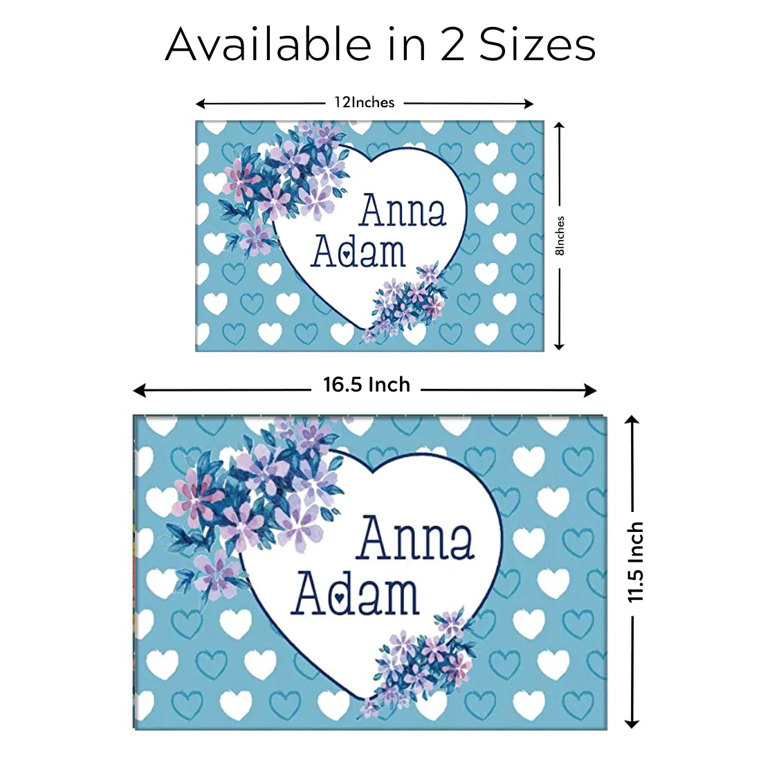 Designer Personalize Door Name Plate - Sweet Blue Hearts - Image 6