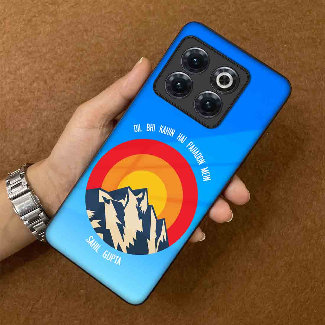 Personalized One Plus 10T Phone Case with Name - Adventure Mountains - Image 3