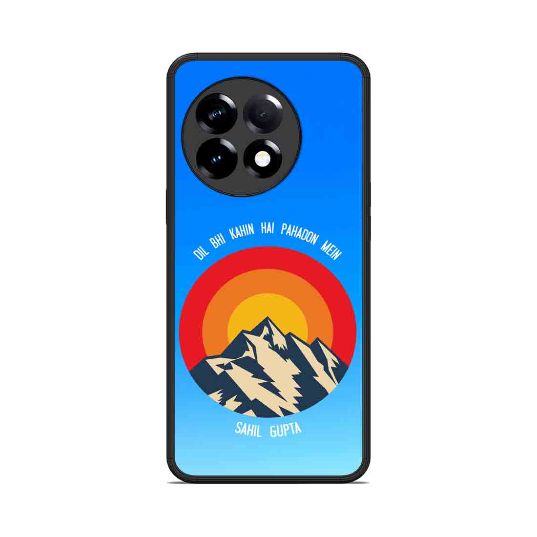 Personalized One Plus 11R Phone Case with Name One plus Mobile Back Cover - Adventure Mountains - Image 2