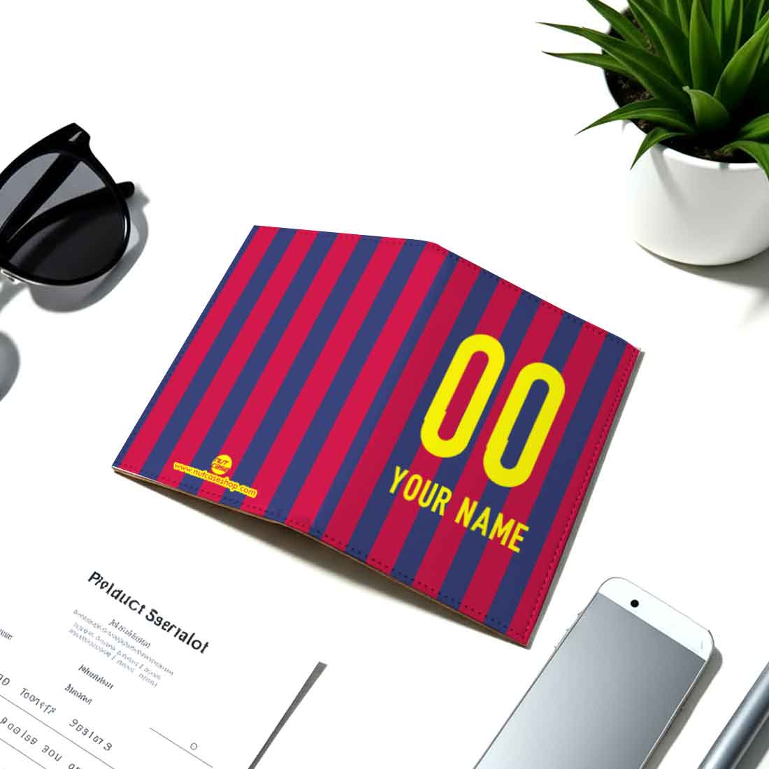 Personalized Passport Holder Passport Cover - Football Jersey Name & Number - Image 5