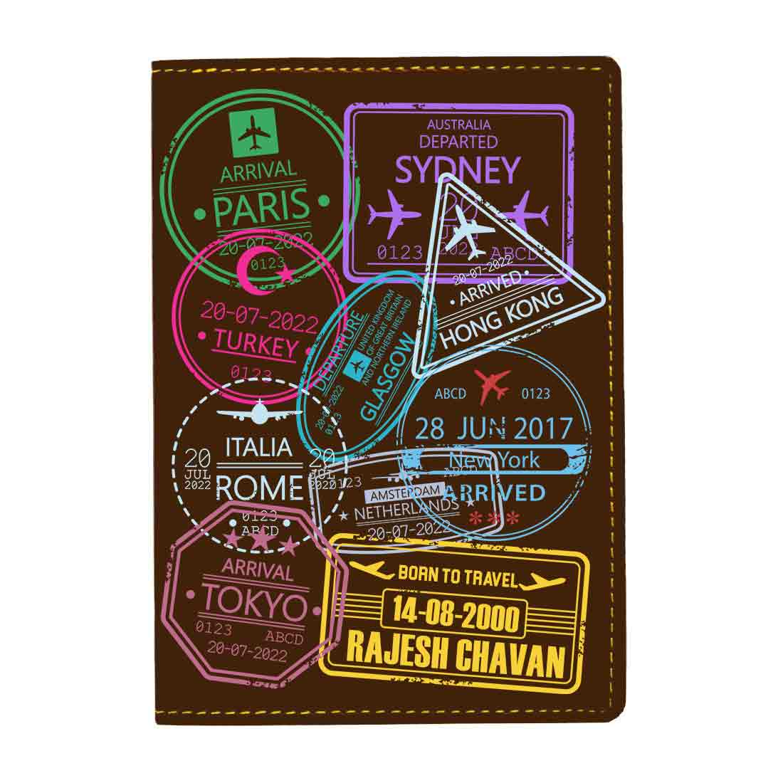 Personalized Passport Cover PU Leather Holder for Passports-Arrival Stamps - Image 11