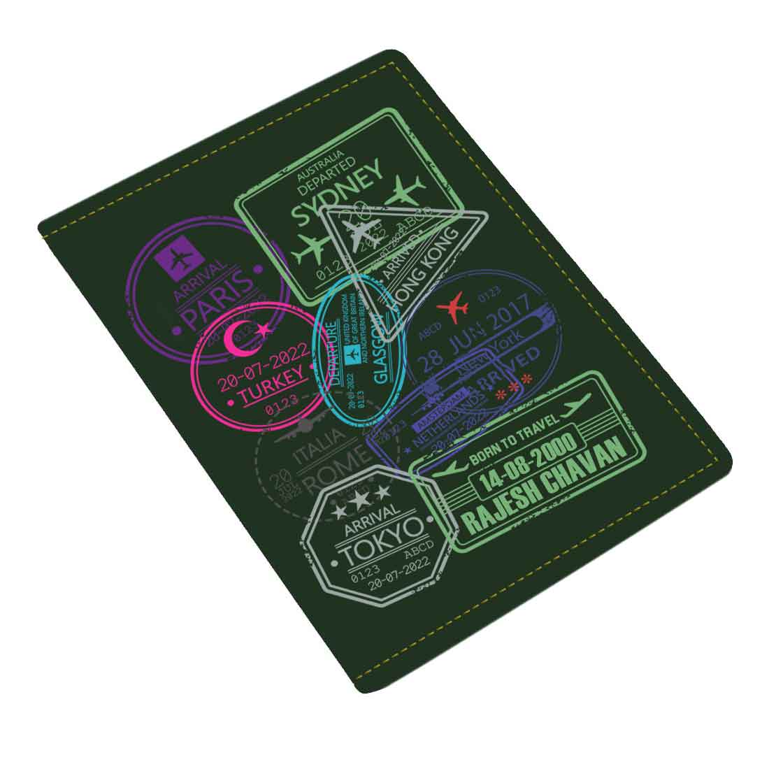 Personalized Passport Cover PU Leather Holder for Passports-Arrival Stamps - Image 18